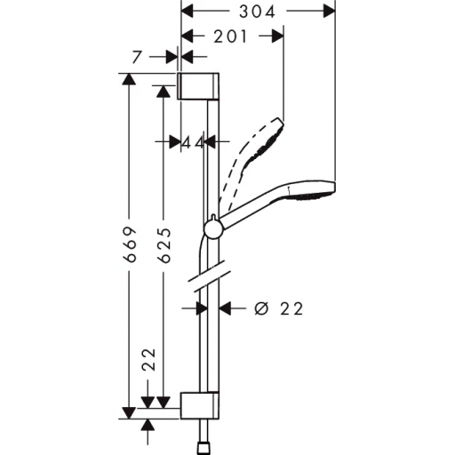 Душевая стойка HANSGROHE Croma Select E 26582400 хром белая